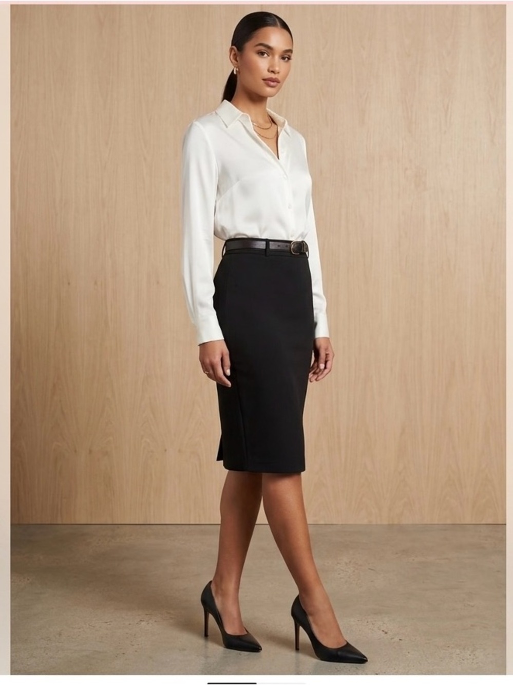 Dynamite Black Pencil Skirt - Sleek Tailored Silhouette